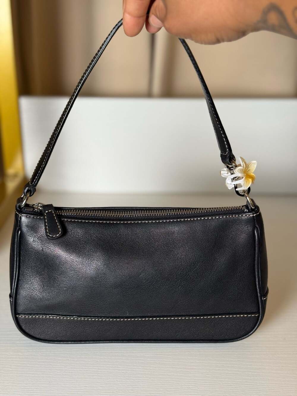 Coach Vintage Black Leather Small Demi Shoulder Bag 7785